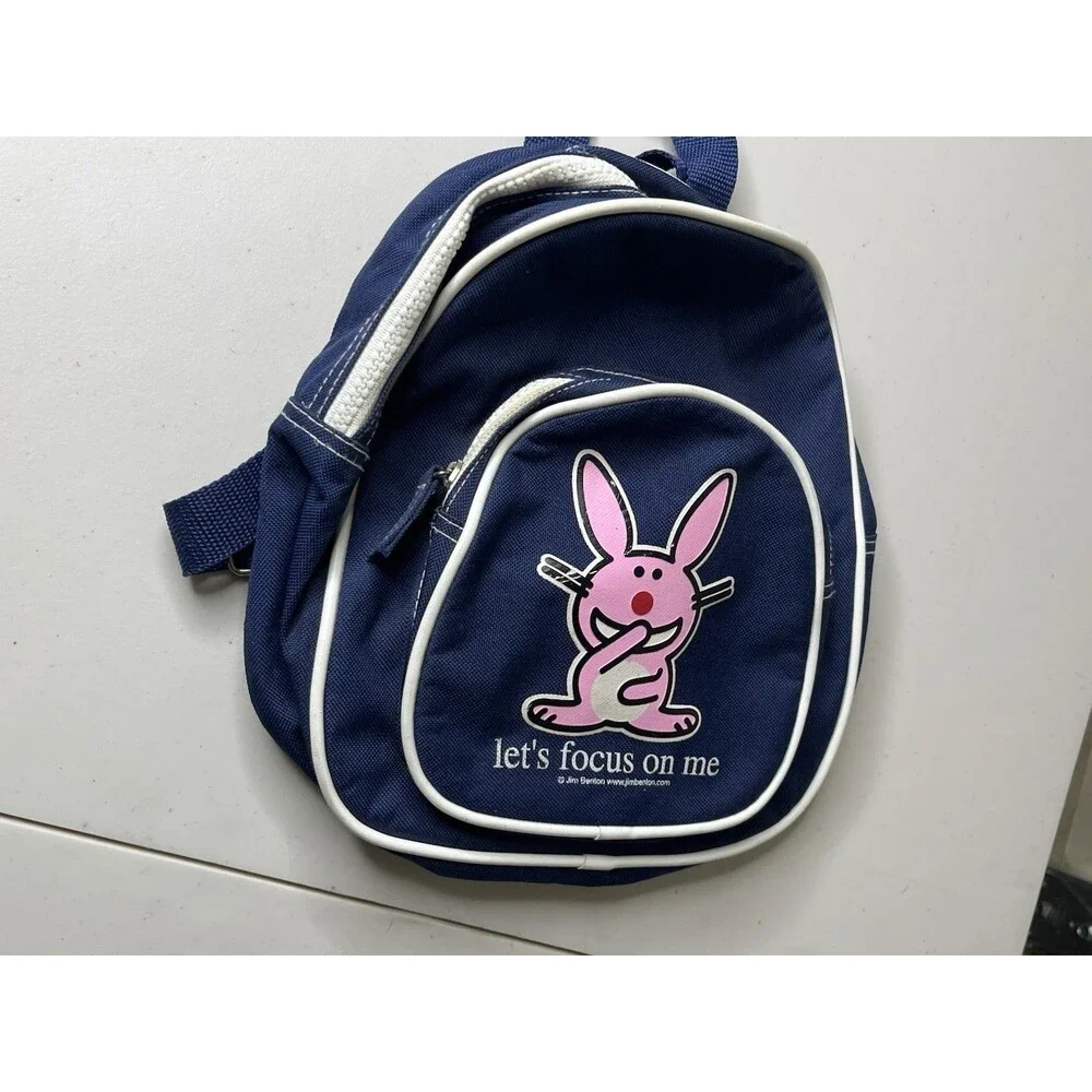 Jim Benton Happy Bunny Y2K Mini Backpack “I Know How You Feel I Just Don’t Care”